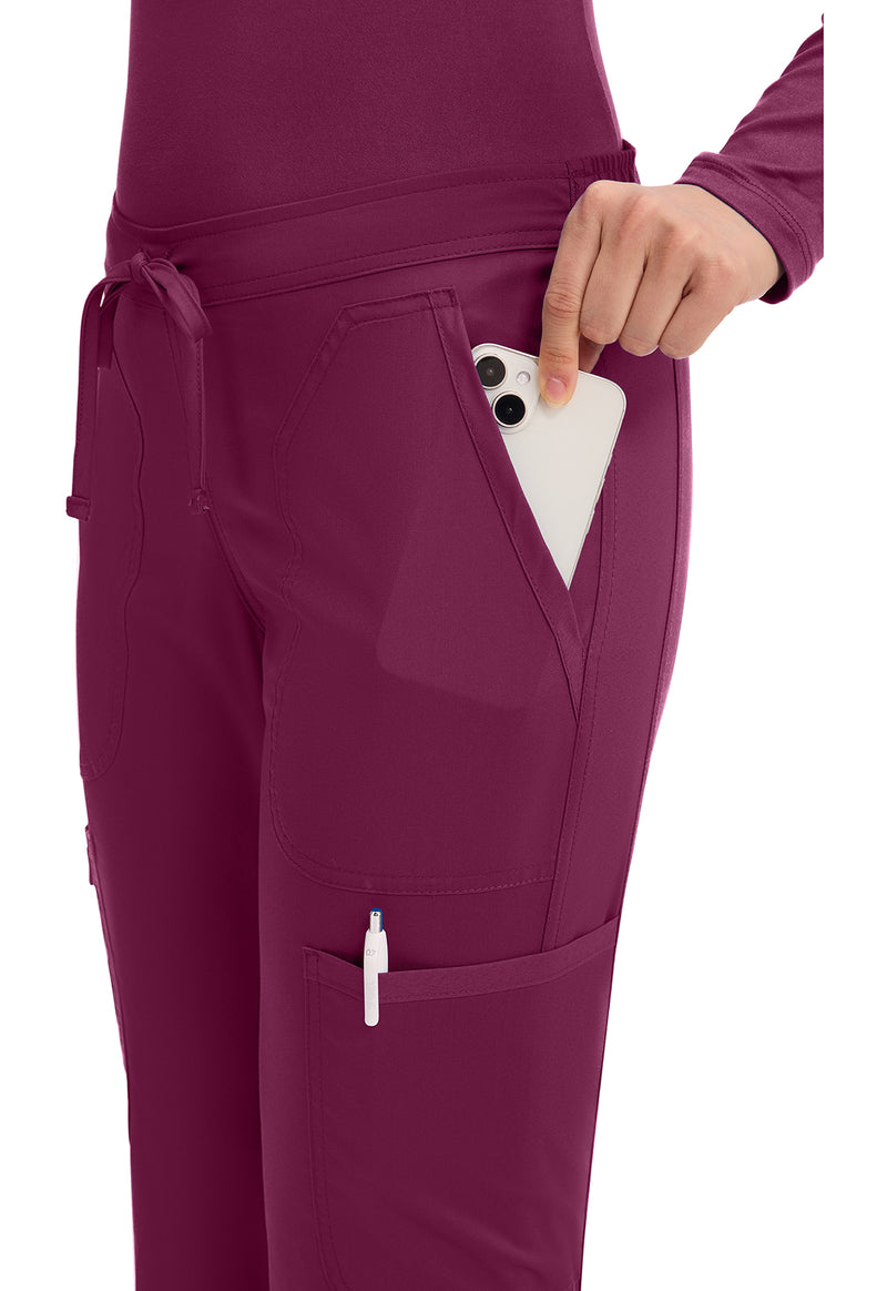 Wine - Cherokee Cherokee WW Revolution Women's Scrub Pants - Detail 3 View