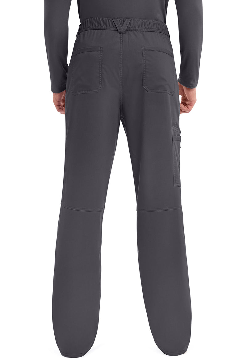 Pewter - Men's Fly Front Scrub Pants – Short (Back)