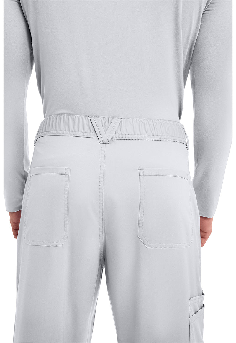 White - Men's Fly Front Scrub Pants – Short (View 4)