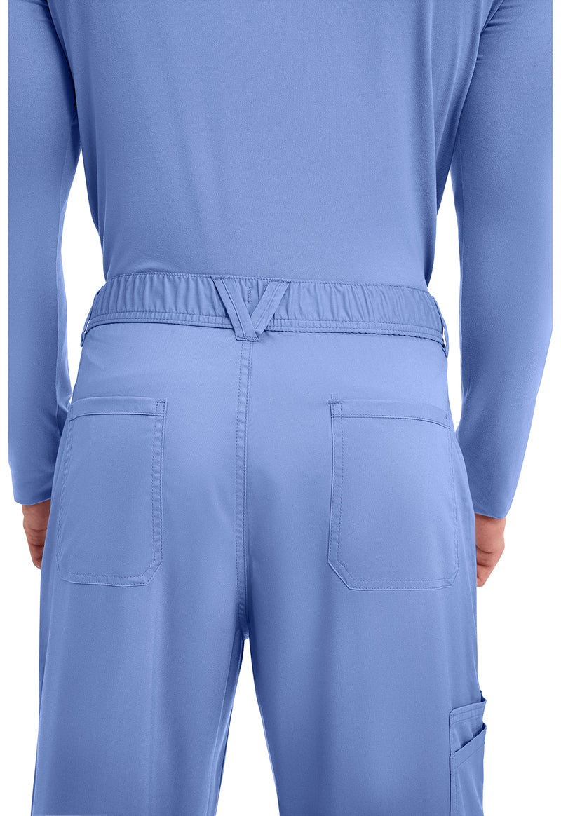 Ciel Blue - Men's Fly Front Scrub Pants – Tall (View 4)