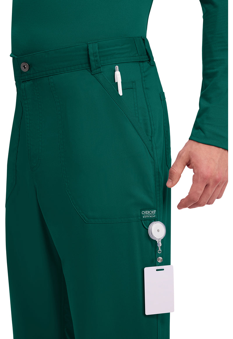 Hunter Green - Men's Fly Front Scrub Pants – Tall (View 2)