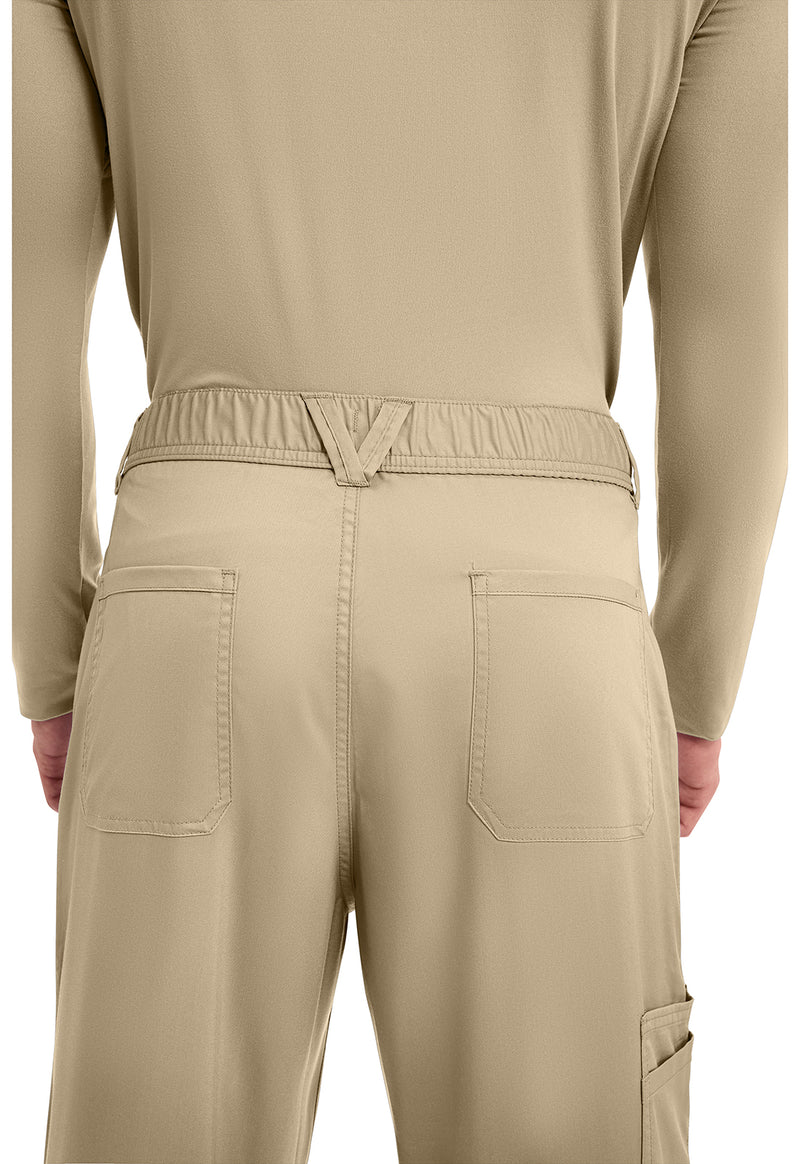 Khaki - Men's Fly Front Scrub Pants – Tall (View 4)