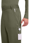 Olive - Men's Fly Front Scrub Pants – Tall (View 2)