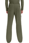 Olive - Men's Fly Front Scrub Pants – Tall (Back)