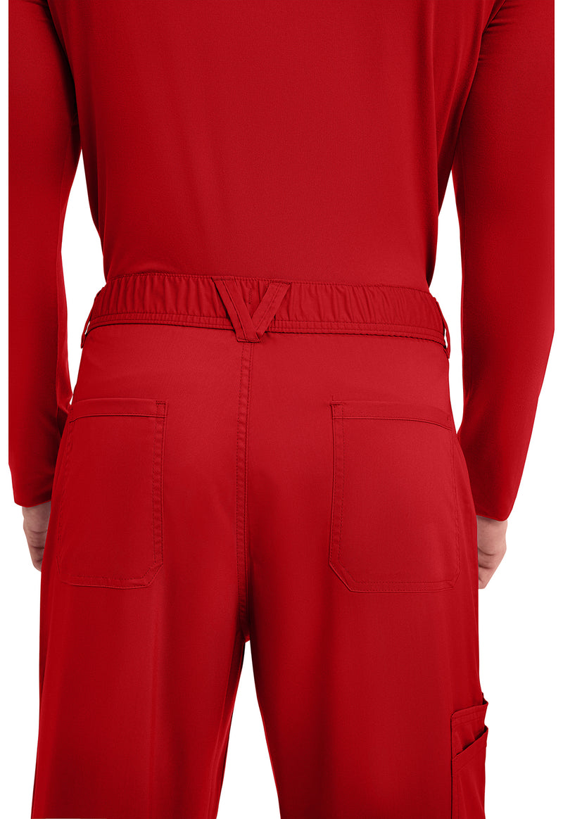 Red - Men's Fly Front Scrub Pants – Tall (View 4)