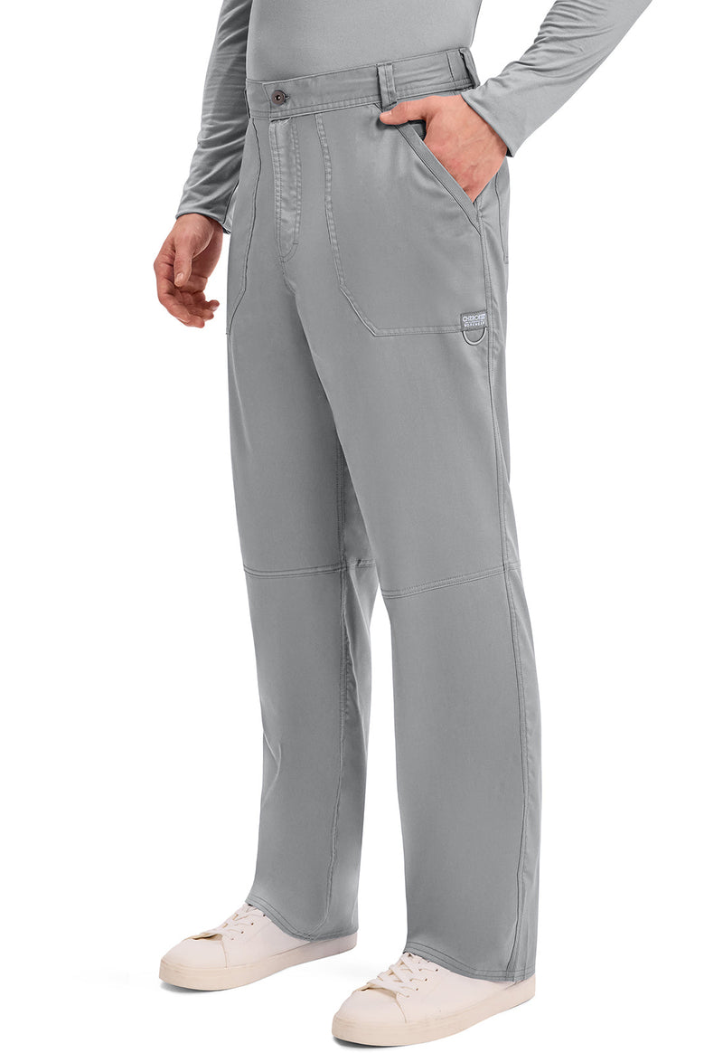 Grey - Men's Fly Front Scrub Pants