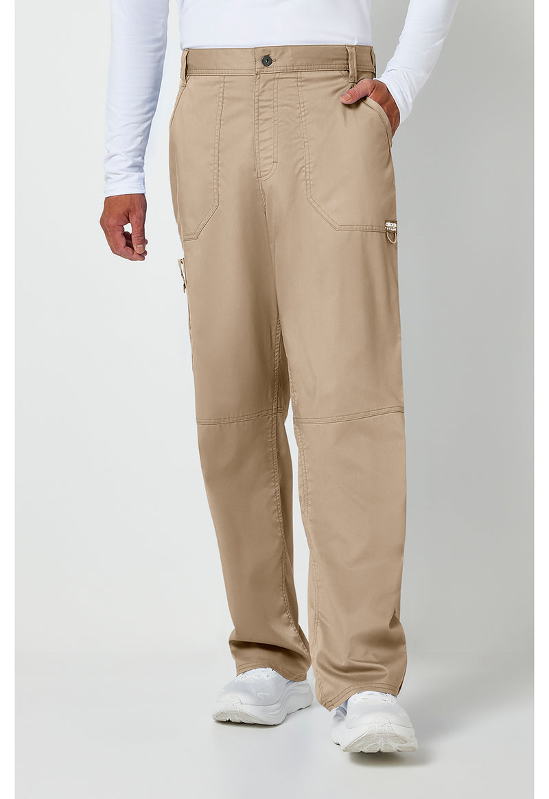 Khaki - Cherokee WW Revolution Men's Scrub Pants - Front View