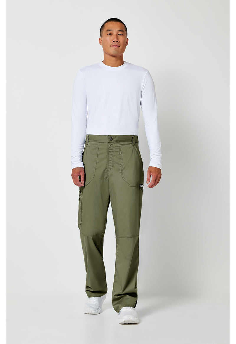 Olive - Cherokee Cherokee WW Revolution Men's Scrub Pants - Detail 1 View