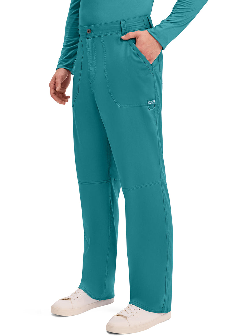 Teal Blue - Cherokee Cherokee WW Revolution Men's Scrub Pants - Left Side View