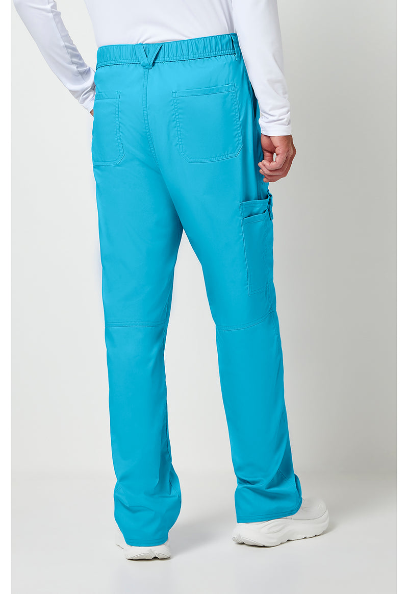 Turquoise - Cherokee WW Revolution Men's Scrub Pants - Back View