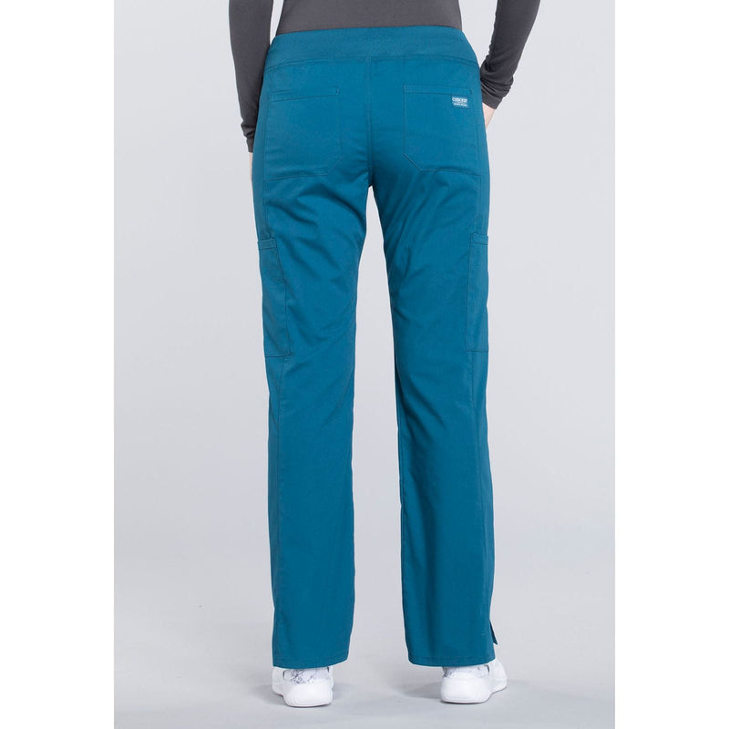 caribbean blue - Mid Rise Straight Leg Pull-on Cargo Pant