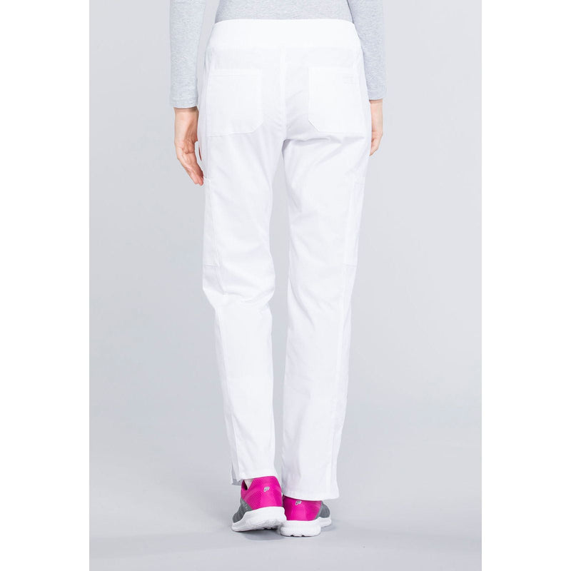 white - Mid Rise Straight Leg Pull-on Cargo Pant