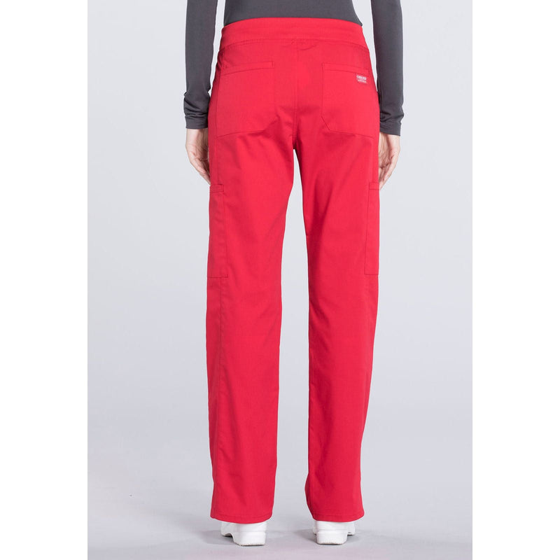 red - Mid Rise Straight Leg Pull-on Cargo Pant