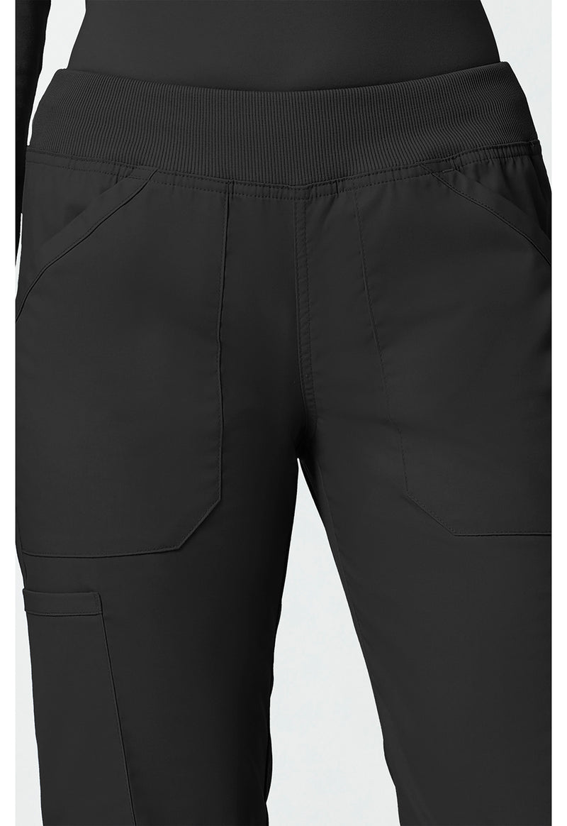 black - Mid Rise Straight Leg Pull-on Cargo Pant (View 2)