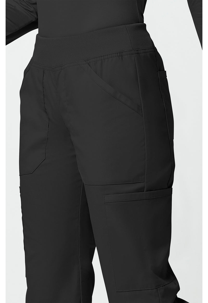 black - Mid Rise Straight Leg Pull-on Cargo Pant (View 4)