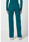 caribbean blue - Mid Rise Straight Leg Pull-on Cargo Pant (Back)