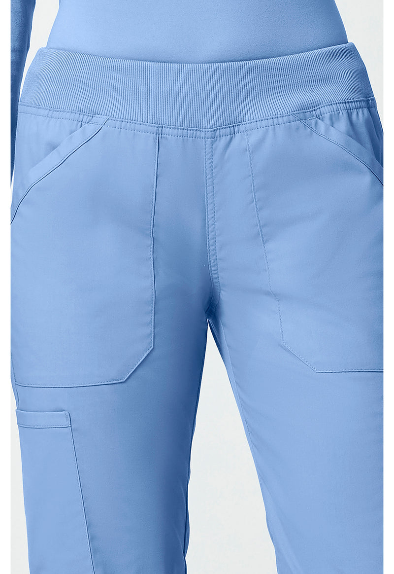 ciel blue - Mid Rise Straight Leg Pull-on Cargo Pant (View 2)