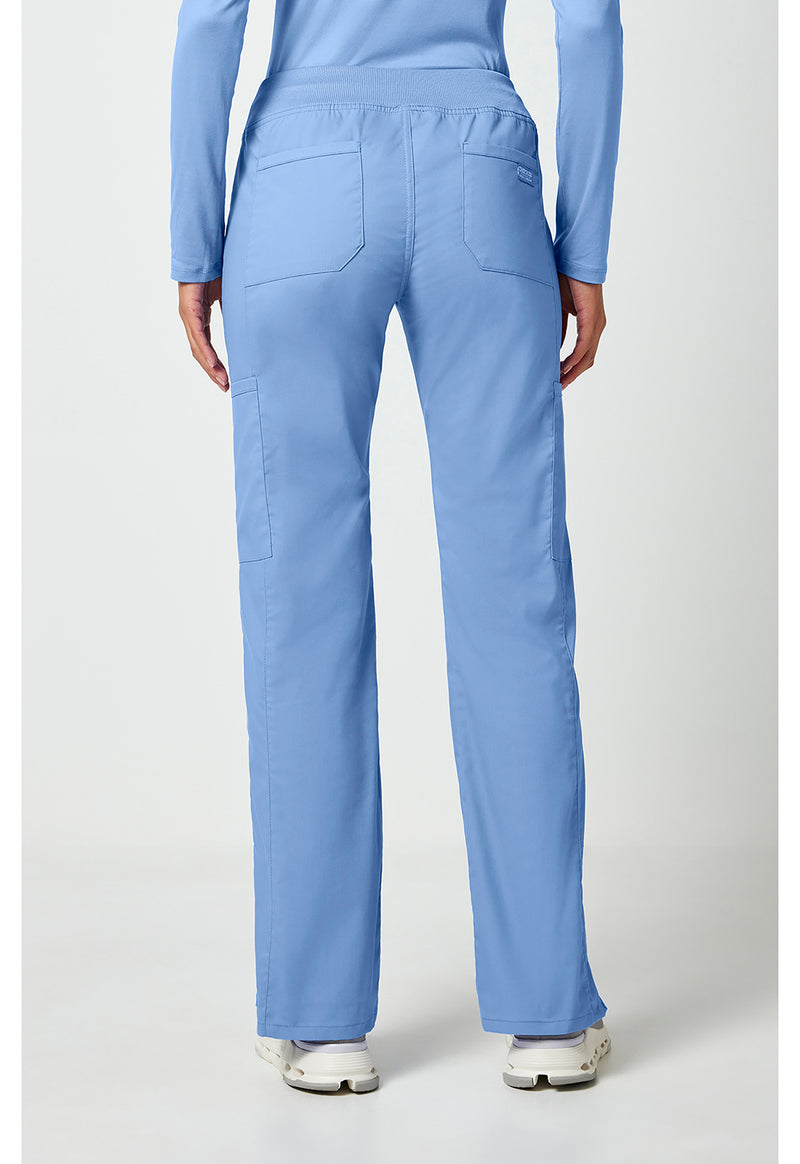 ciel blue - Mid Rise Straight Leg Pull-on Cargo Pant (Back)