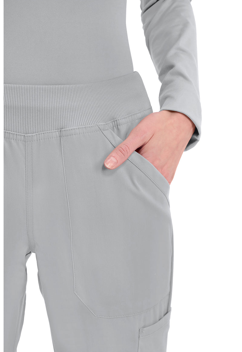 grey - Mid Rise Straight Leg Pull-on Cargo Pant (View 3)