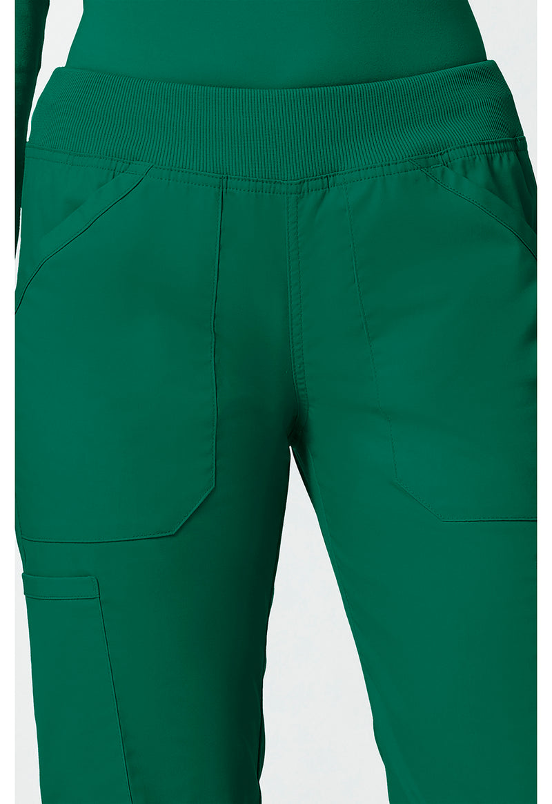 hunter green - Mid Rise Straight Leg Pull-on Cargo Pant (View 2)
