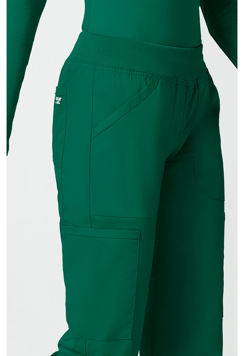hunter green - Mid Rise Straight Leg Pull-on Cargo Pant (View 3)