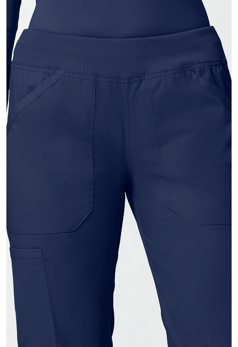 navy - Mid Rise Straight Leg Pull-on Cargo Pant (View 2)