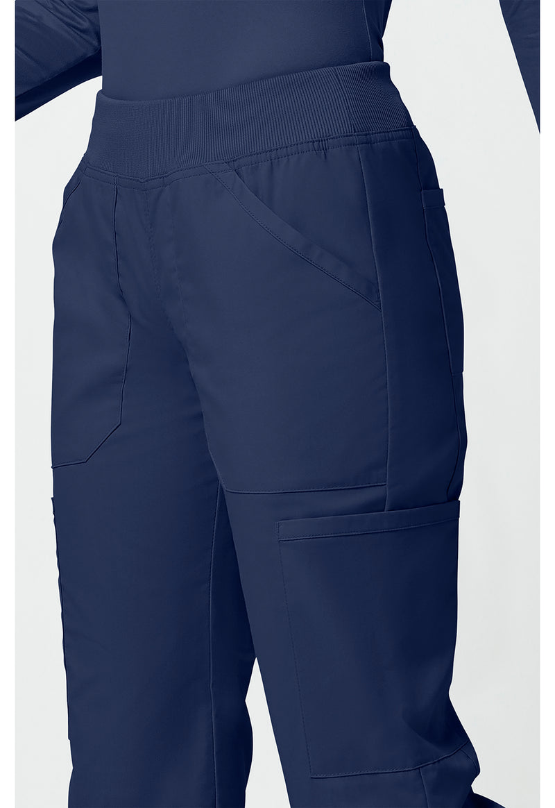 navy - Mid Rise Straight Leg Pull-on Cargo Pant (View 4)