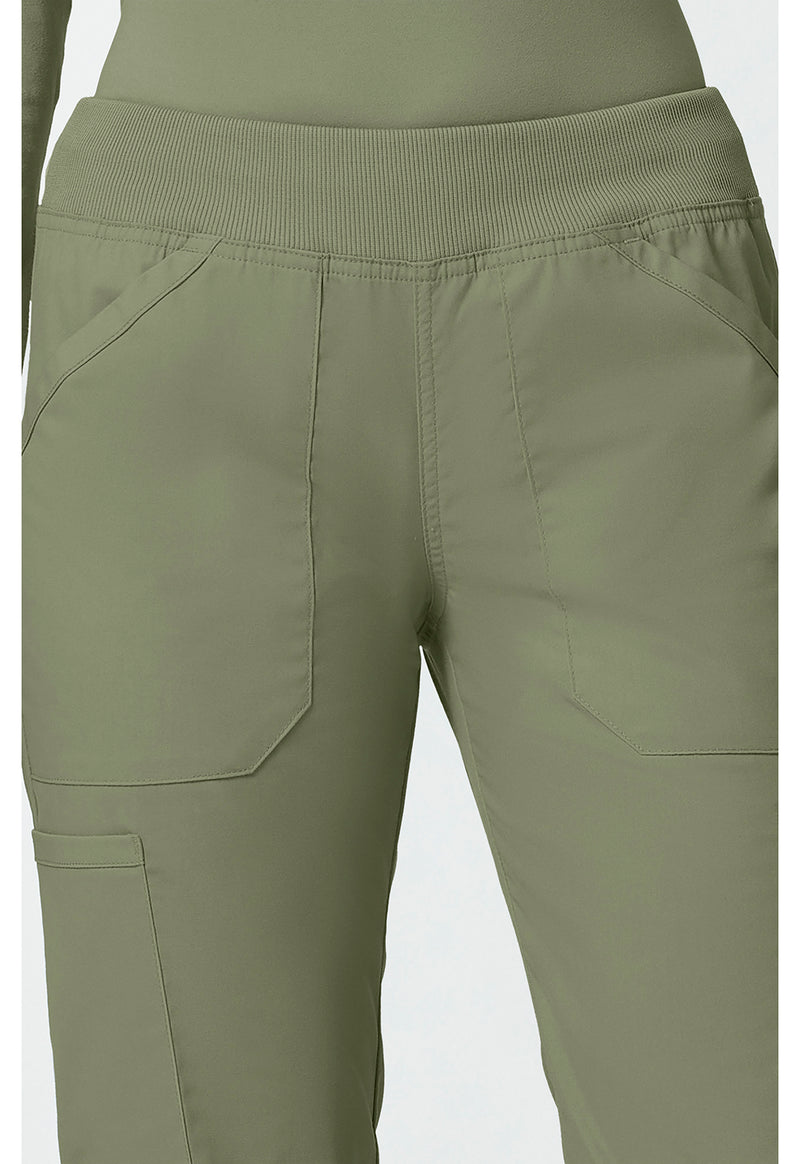 olive - Mid Rise Straight Leg Pull-on Cargo Pant (View 2)