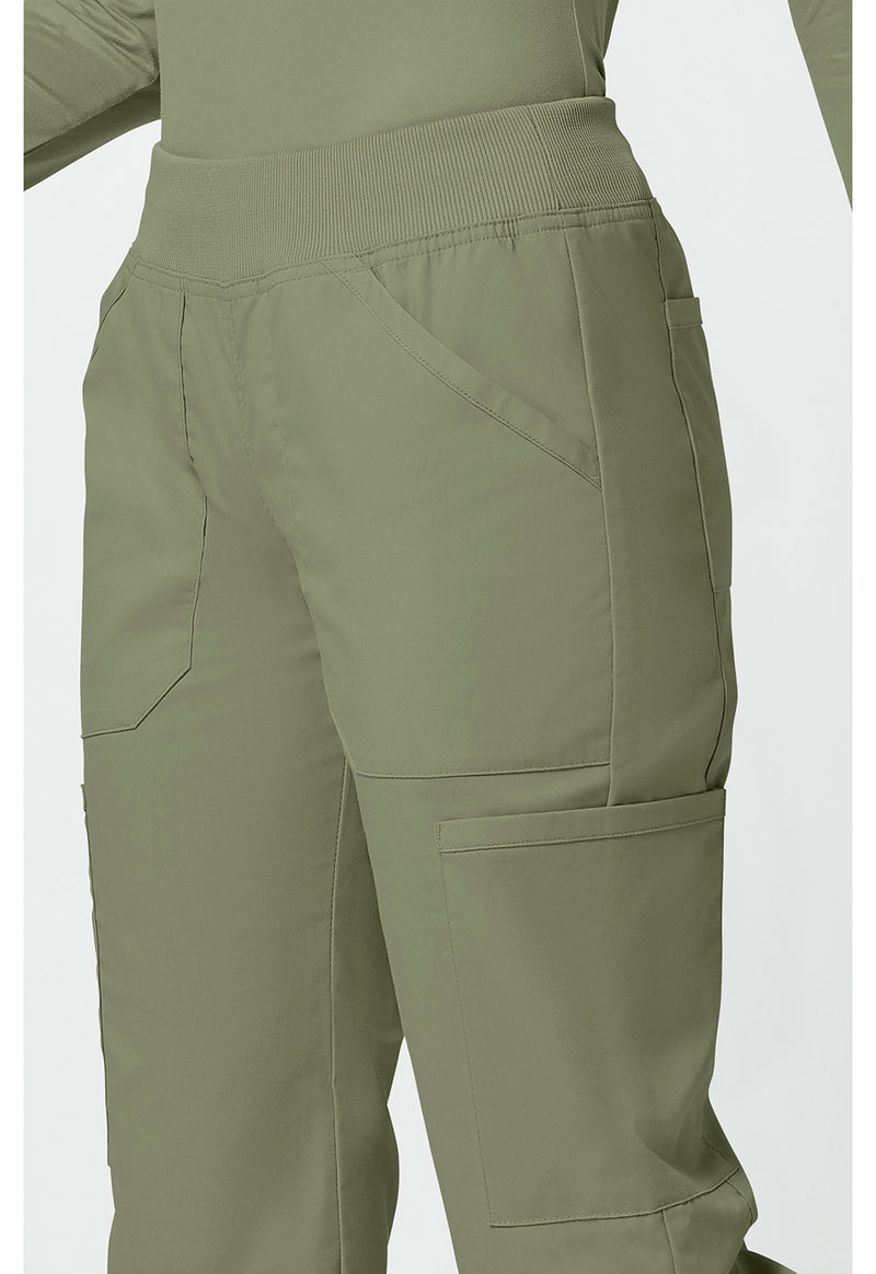 olive - Mid Rise Straight Leg Pull-on Cargo Pant (View 4)