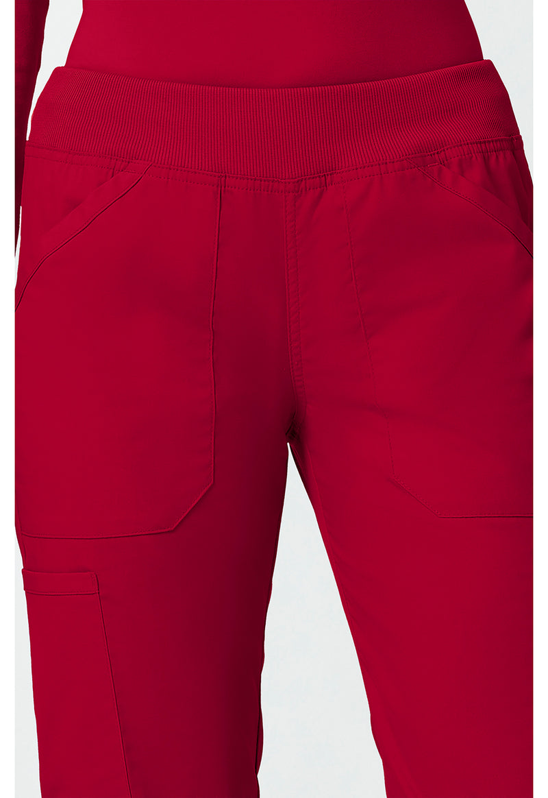 red - Mid Rise Straight Leg Pull-on Cargo Pant (View 2)