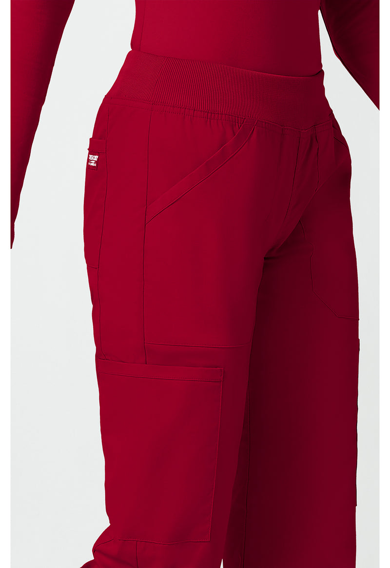 red - Mid Rise Straight Leg Pull-on Cargo Pant (View 3)