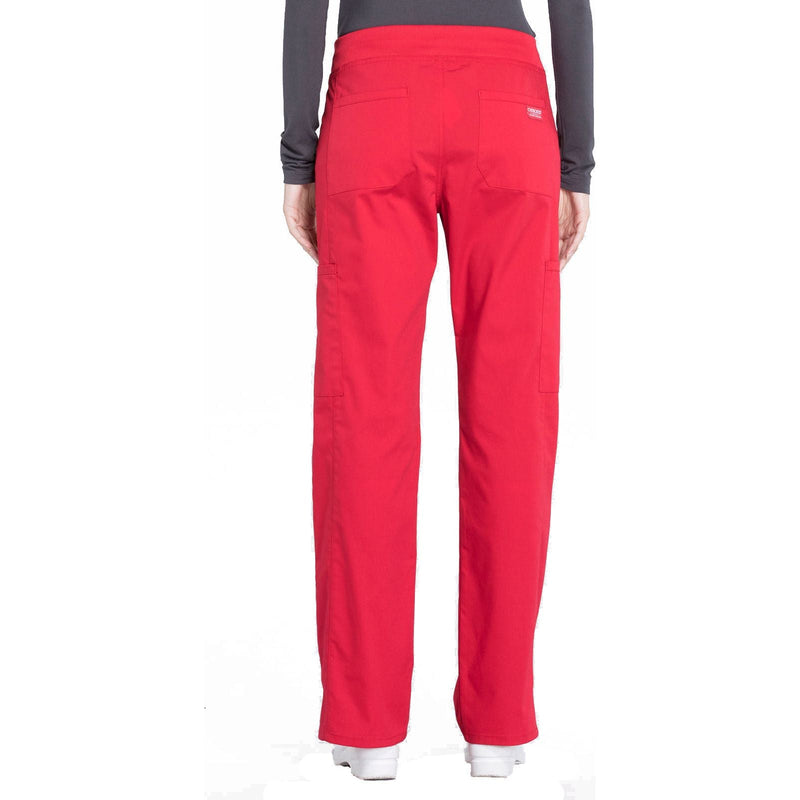 red - Mid Rise Straight Leg Pull-on Cargo Pant