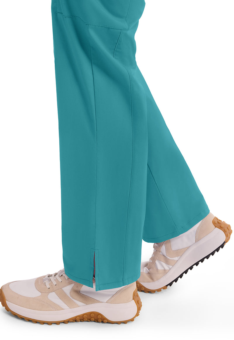 teal blue - Mid Rise Straight Leg Pull-on Cargo Pant (View 4)