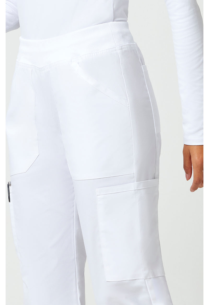 white - Mid Rise Straight Leg Pull-on Cargo Pant (View 4)