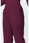 wine - Mid Rise Straight Leg Pull-on Cargo Pant (View 4)