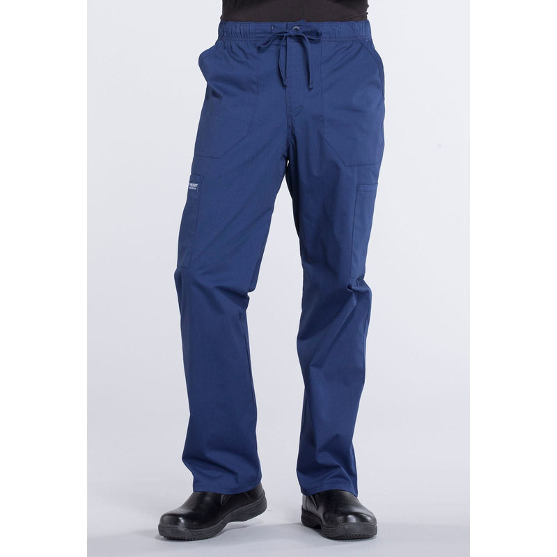navy - Men's Tapered Leg Fly Front Cargo Pant