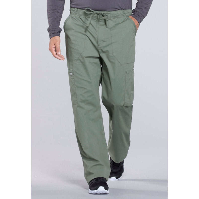 olive - Men's Tapered Leg Fly Front Cargo Pant