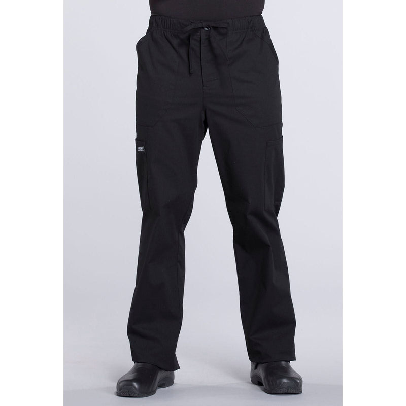 black - Men's Tapered Leg Fly Front Cargo Pant