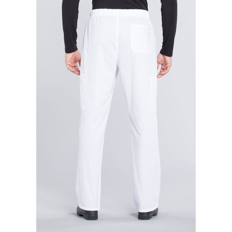white - Men's Tapered Leg Fly Front Cargo Pant