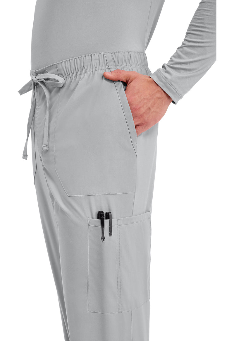 grey - Men's Tapered Leg Fly Front Cargo Pant (View 3)