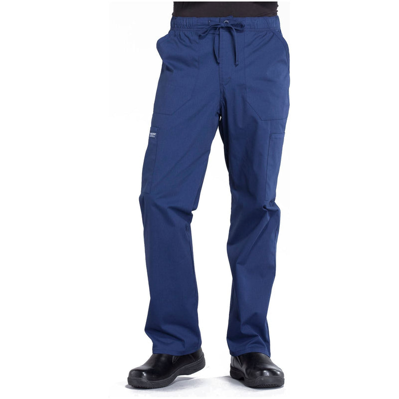 navy - Men's Tapered Leg Fly Front Cargo Pant