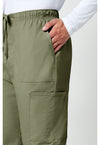 olive - Men's Tapered Leg Fly Front Cargo Pant (View 4)