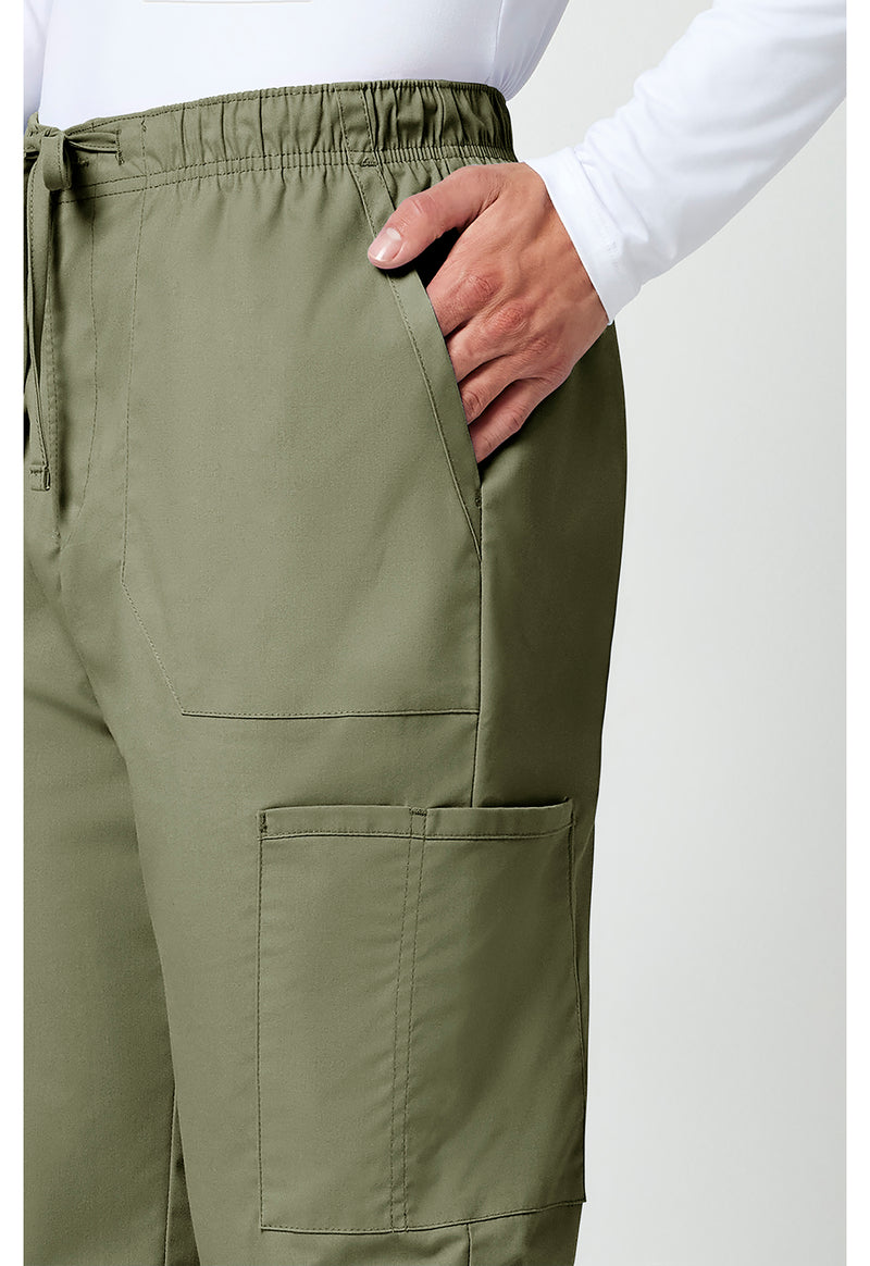 olive - Men's Tapered Leg Fly Front Cargo Pant (View 4)