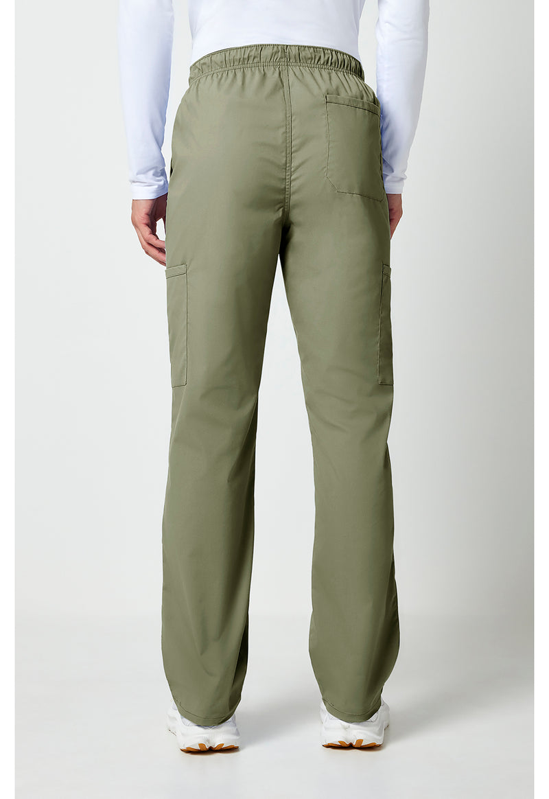olive - Men's Tapered Leg Fly Front Cargo Pant (Back)