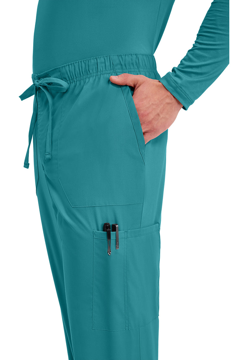 teal blue - Men's Tapered Leg Fly Front Cargo Pant (View 3)