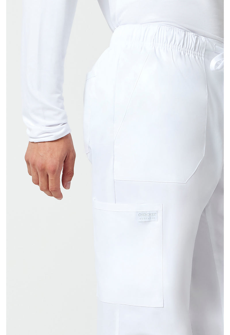 white - Men's Tapered Leg Fly Front Cargo Pant (View 2)