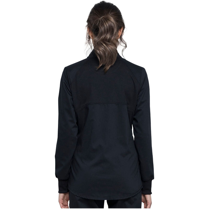 black - Zip Front High-Low Jacket