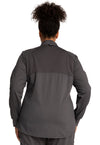 pewter - Zip Front High-Low Jacket (Back)