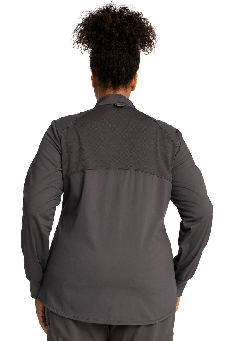 pewter - Zip Front High-Low Jacket (Back)