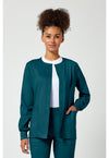 Caribbean Blue - Cherokee WW Revolution Women Scrub Jacket - Front View